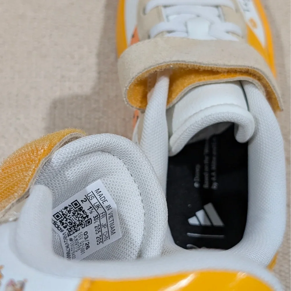 Adidas x Disney Winnie the Pooh VL Court Sneakers Orange White KI9175 Kids 2 NIB